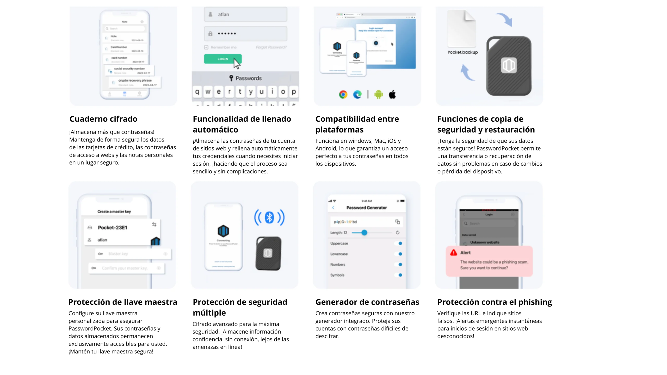 funcionalidades del gestor de contraseñas